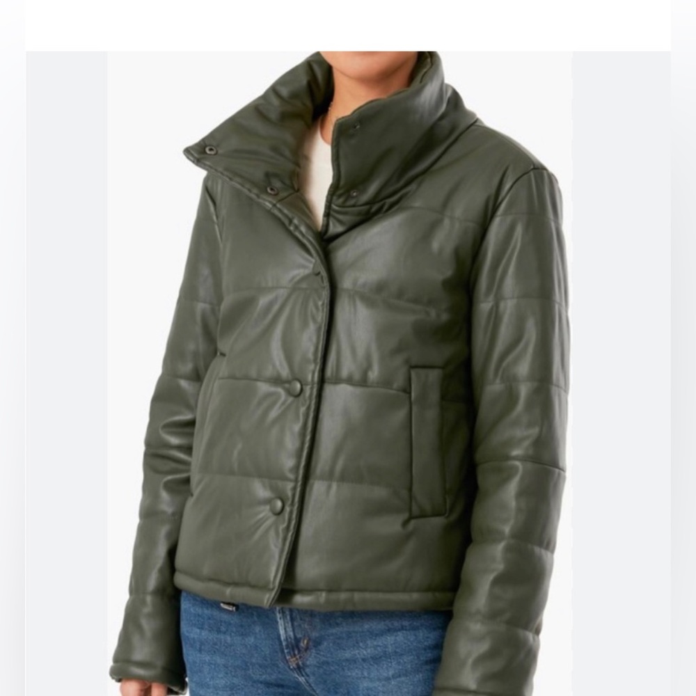 Tuckernuck Olive Ralph Faux Leather Jacket NEW SIZE SMALL